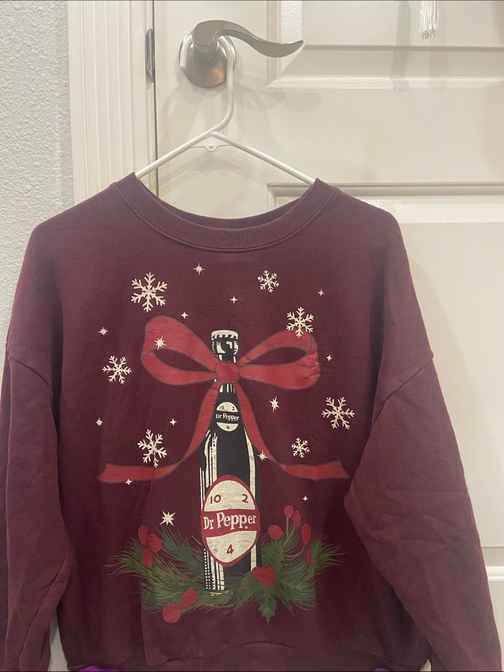 Dr Pepper Burgundy Holiday Crewneck Sweater